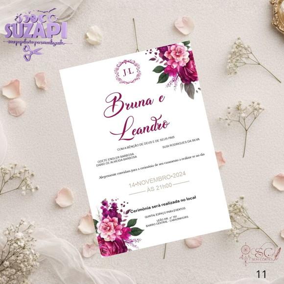 Convite de Casamento Fucsia Tam A5