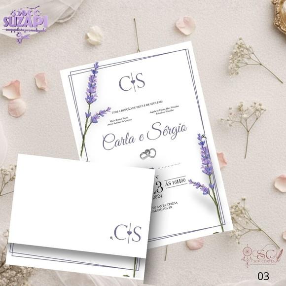 Convite de Casamento Lavanda / Lilás Tam A5