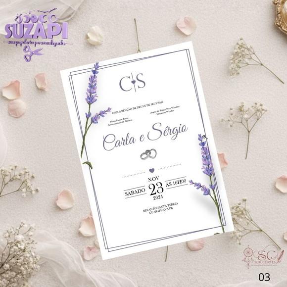 Convite de Casamento Lavanda / Lilás Tam A5