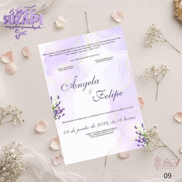 Convite de Casamento Lavanda Tam A5