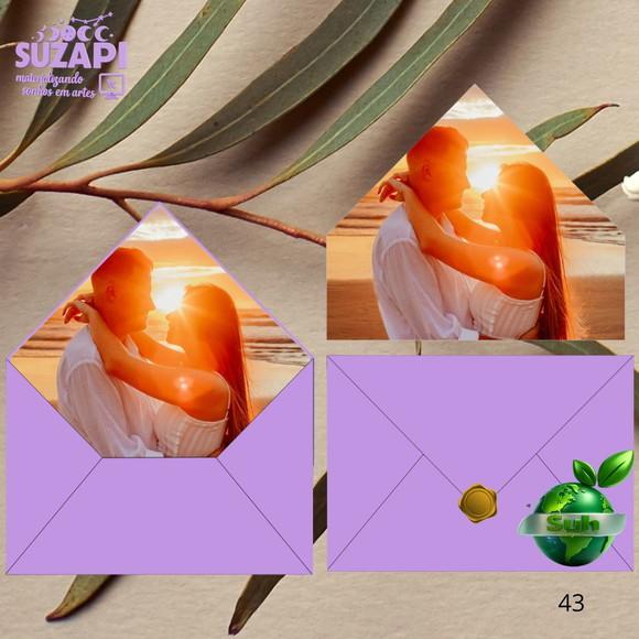 Convite de Casamento Lilas Lavanda Forrado C/lacre de Cera