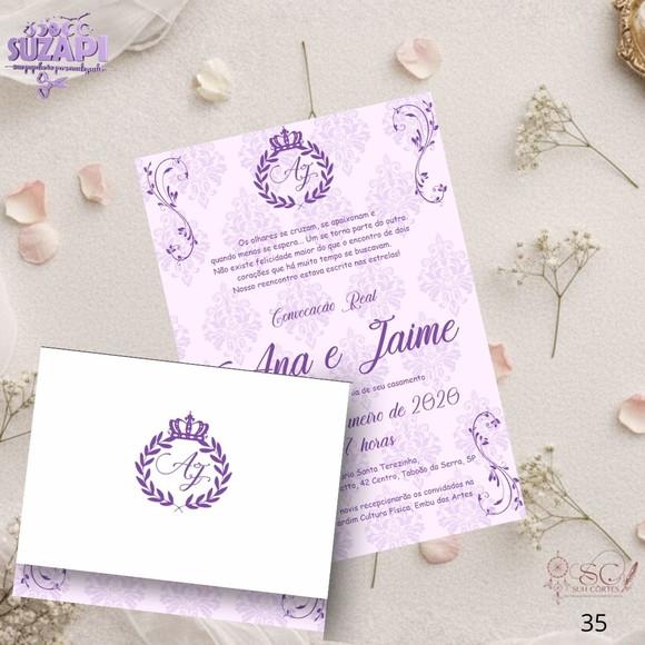 Convite de Casamento Lilás Tam A5