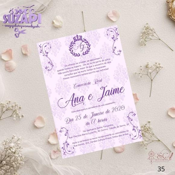 Convite de Casamento Lilás Tam A5