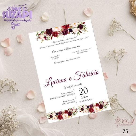Convite de Casamento Marsala 5 Tam A5