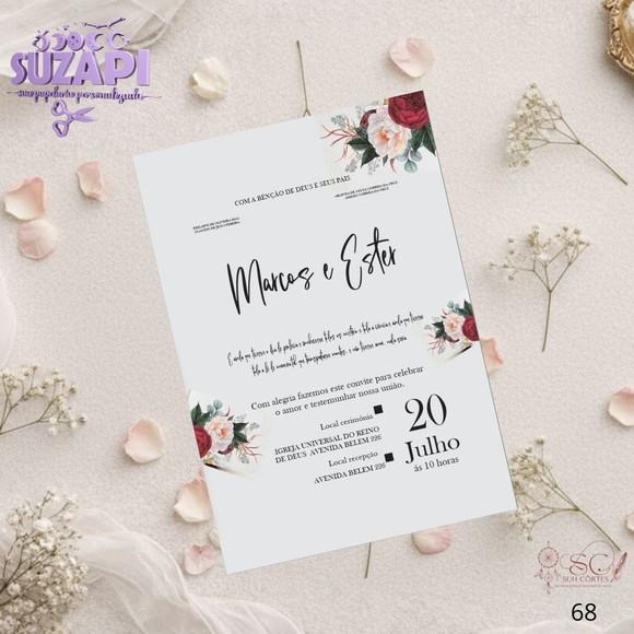Convite de Casamento Marsala e Rosa Tam A5