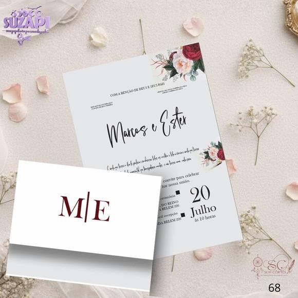Convite de Casamento Marsala e Rosa Tam A5