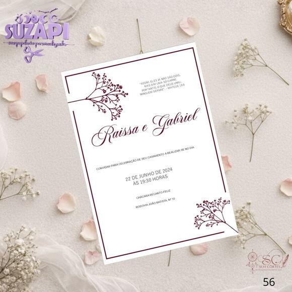 Convite de Casamento Marsala Minimalista Tam A5
