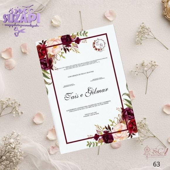 Convite de Casamento Marsala Ornamenta Tam A5