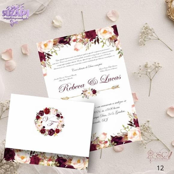Convite de Casamento Marsala Tam A5