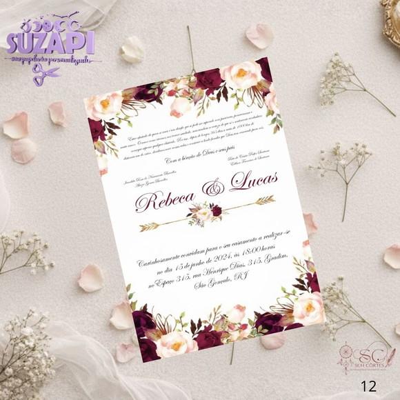 Convite de Casamento Marsala Tam A5
