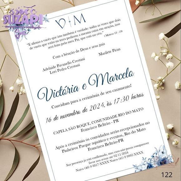 Convite de Casamento Preto A6 Exclusivo