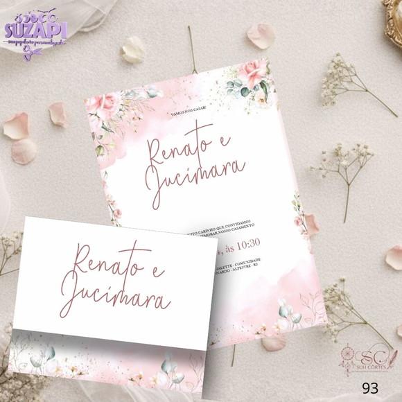 Convite de Casamento Rosa Bebê 2 Tam A5