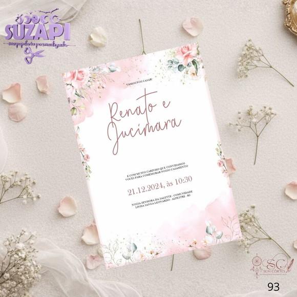 Convite de Casamento Rosa Bebê 2 Tam A5