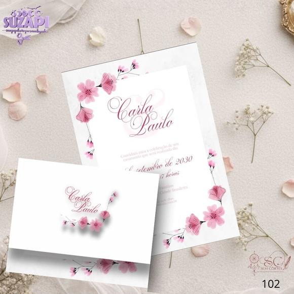 Convite de Casamento Rosa Bebe Tam A5