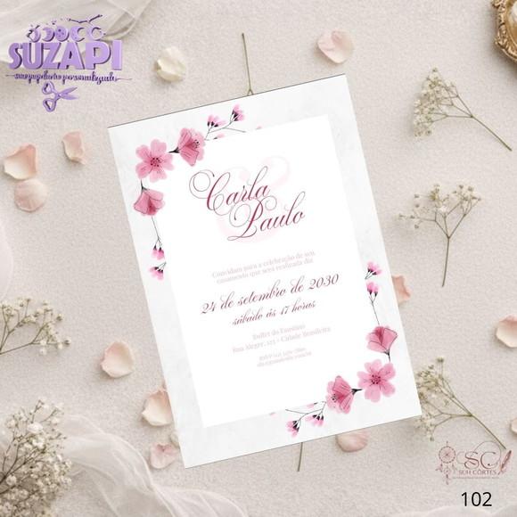 Convite de Casamento Rosa Bebe Tam A5