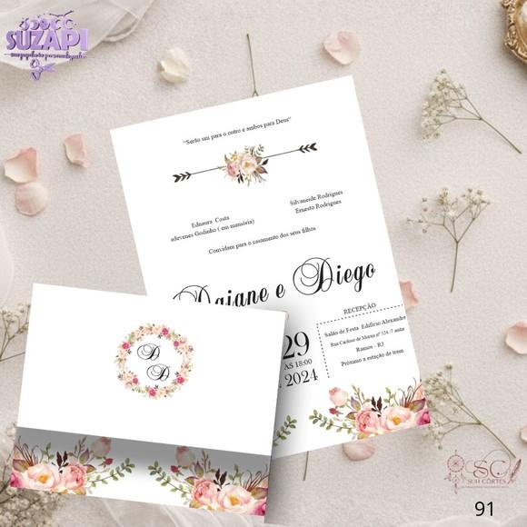 Convite de Casamento Rosa Claro Tam A5