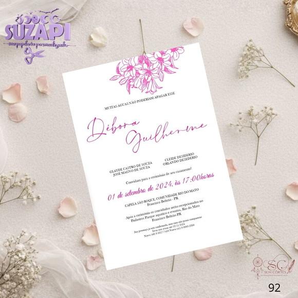Convite de Casamento Rosa Pink Tam A5
