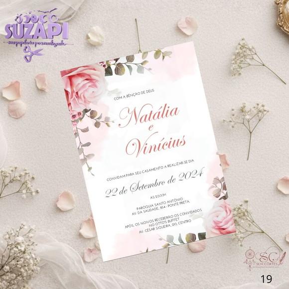 Convite de Casamento Rosé Tam A5