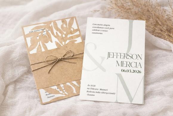 Convite de Casamento Rustico Corte Especial 769