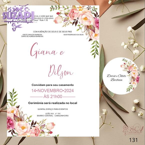 Convite de Casamento Rustico com Juta Exclusivo