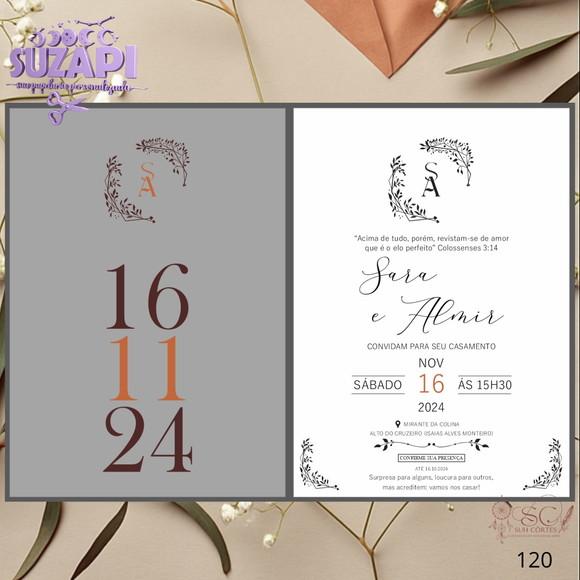 Convite de Casamento Terracota A6 Exclusivo