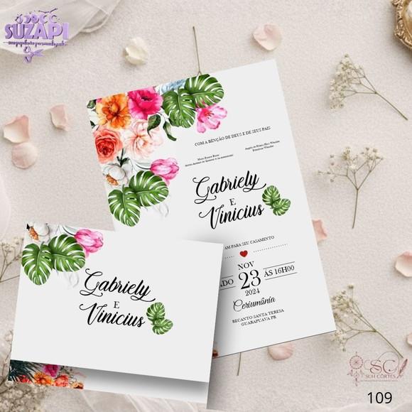 Convite de Casamento Tropical Tam A5