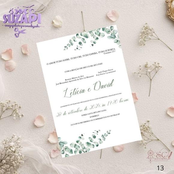 Convite de Casamento Verde Claro Tam A5