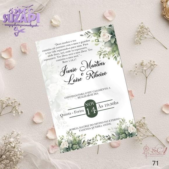 Convite de Casamento Verde Oliva c Brasão Tam A5