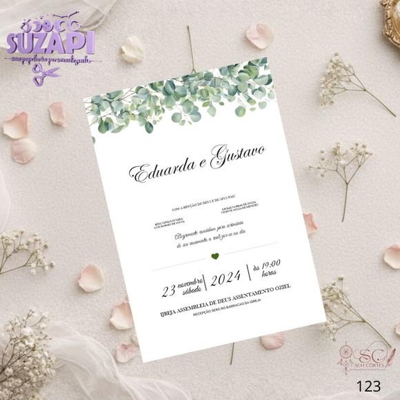 Convite de Casamento Verde Oliva c Lacre de Cera Tam A5