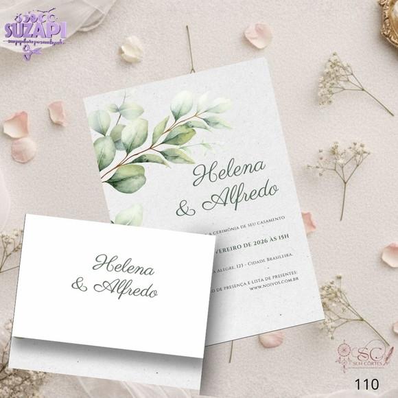 Convite de Casamento Verde Oliva Tam A5