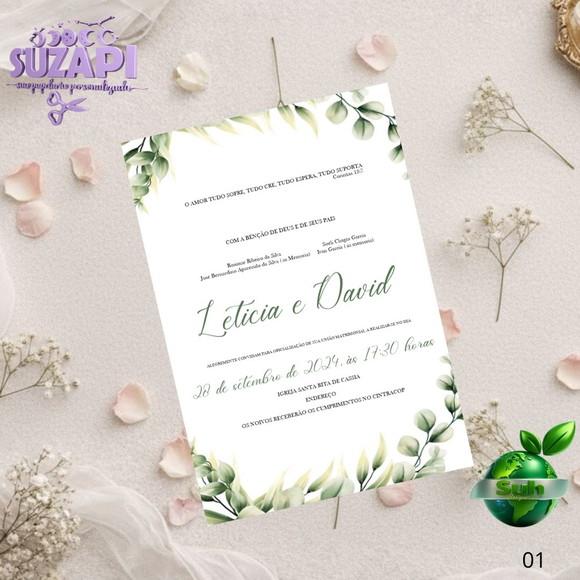 Convite de Casamento Verde Oliva Tam A5