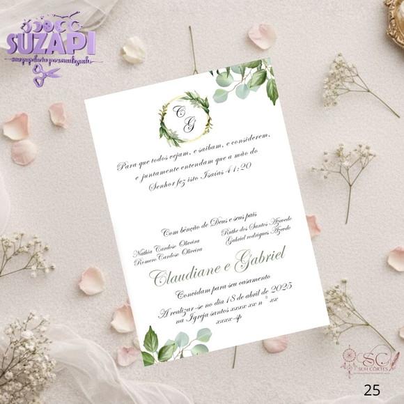 Convite de Casamento Verde Oliva Tam A5