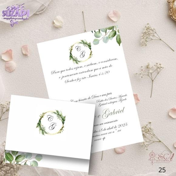 Convite de Casamento Verde Oliva Tam A5