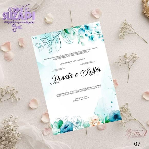 Convite de Casamento Verde Tifanny Tam A5