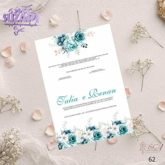 Convite de Casamento Verde Tifanny Tam A5