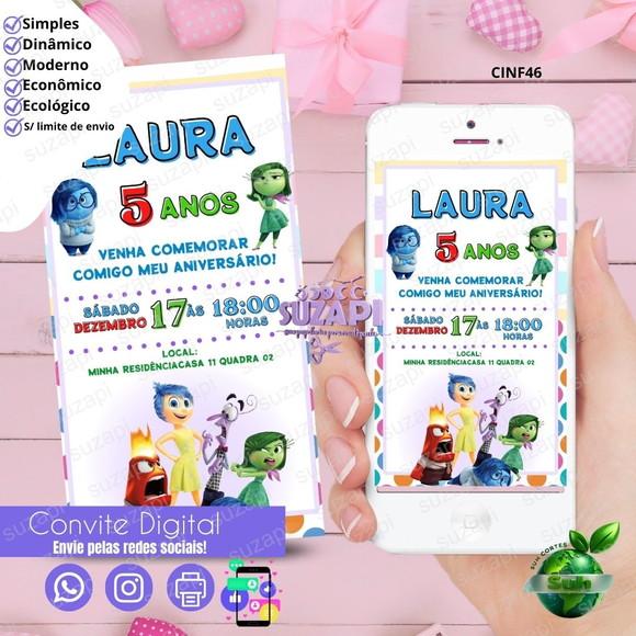 Convite Divertida-mente Digital Virtual Whatsapp