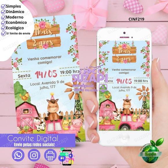 Convite Fazendinha Digital Virtual Whatsapp