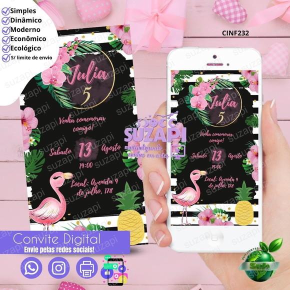 Convite Flamingo Digital Virtual Whatsapp