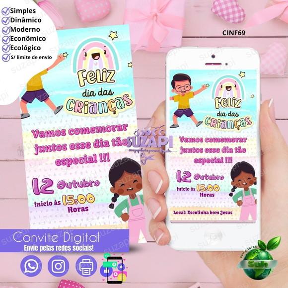 Convite Feliz Dia das Crianças Digital Virtual Whatsapp