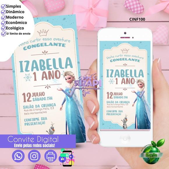 Convite Frozen Elza 2 Digital Virtual Whatsapp