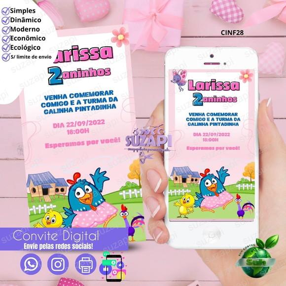 Convite Galinha Pintadinha 2 Digital Virtual Whatsapp