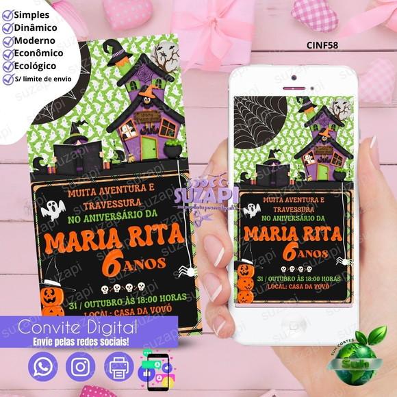 Convite Halloween Digital Virtual Whatsapp