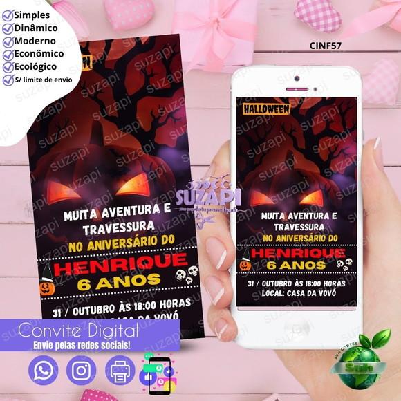 Convite Halloween Digital Virtual Whatsapp