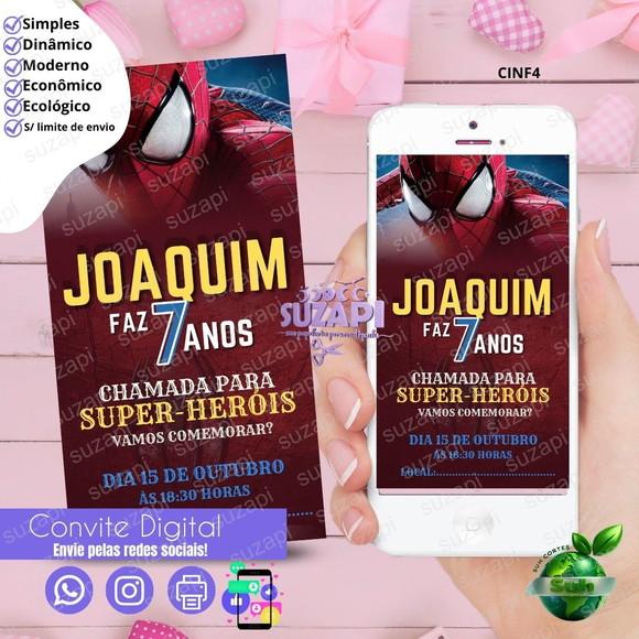 Convite Homem Aranha 2 Digital Virtual Whatsapp