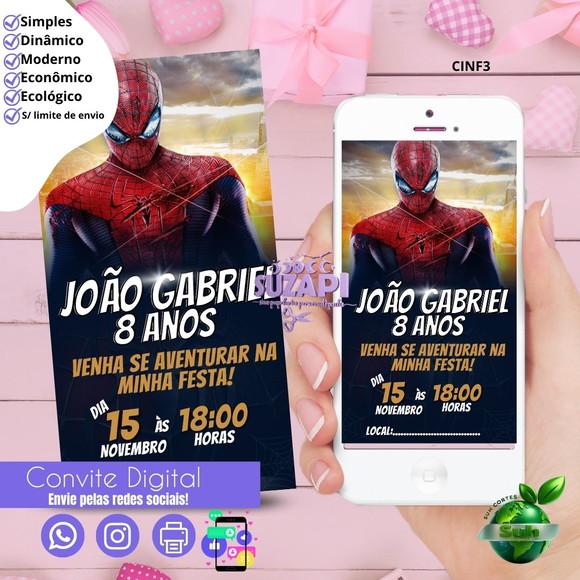 Convite Homem Aranha Digital Virtual Whatsapp