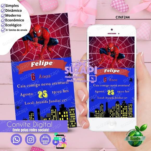 Convite Homem Aranha Digital Virtual Whatsapp