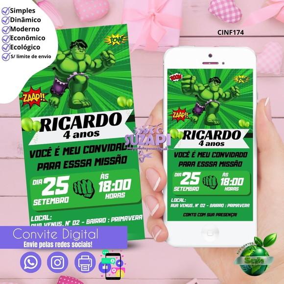 Convite Hulk Digital Virtual Whatsapp