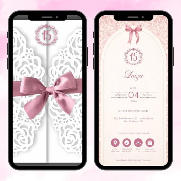Convite Interativo Convite Classico Rosé + Brinde