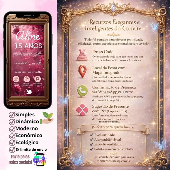 Convite Interativo Convite Classico Rosé + Brinde