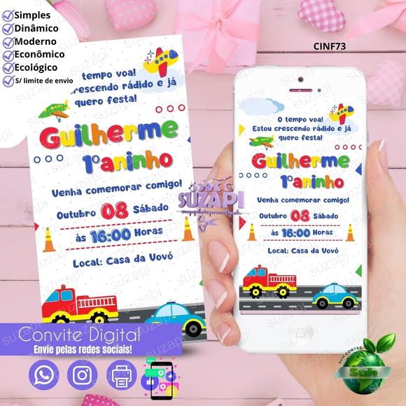 Convite Meios de Transporte Digital Virtual Whatsapp